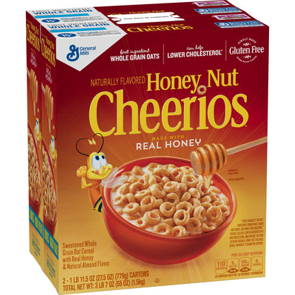 Cheerios Honey Nut Whole Grain Oats2 Boxes 1.5Kg