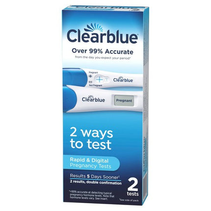 Clearblue Combo Pregnancy Test 2 Ct, Digital and Rapid Detection