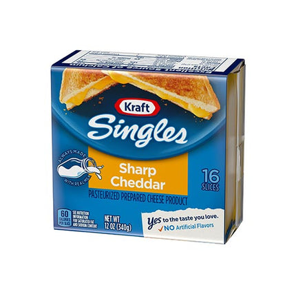 Kraft Singles Sharp Cheddar Cheese Slices, 16 Ct Pk