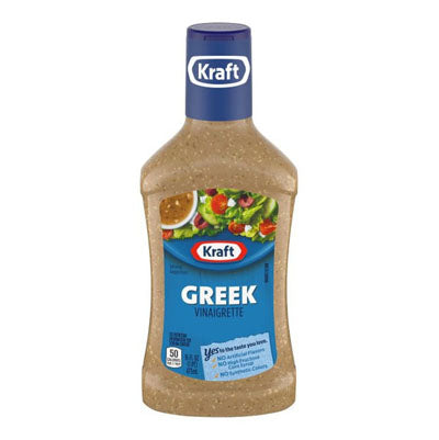 Kraft Greek Vinaigrette Salad Dressing, 16 fl oz Bottle