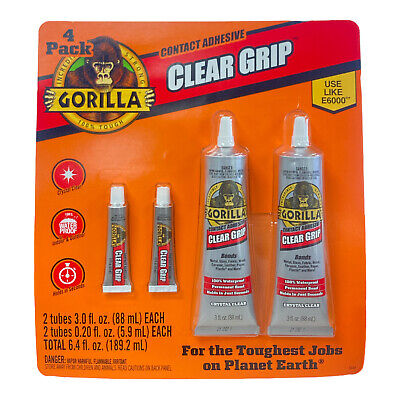 Gorilla Contact Adhesive Clear Grip, 4 Pack