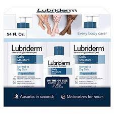 Lubriderm Daily Moisture lotion Normal dry skin Fragance free 3 bottles