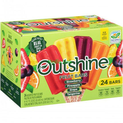 Outshine Fruit Bars Strawberry Pineapple Grape Tangerine 24 Ct 1.74Lts