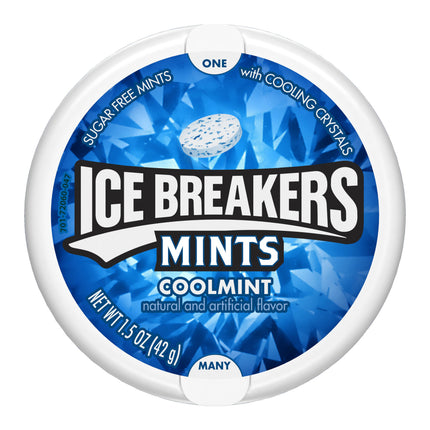 ICE BREAKERS Coolmint Sugar Free Breath Mints  Tin 1.5 oz.