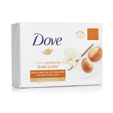 Dove Jabón Crema De Belleza En Barra Con Manteca De Karite Y Calida Fragancia De Vainilla. Contenido Neto 135G.