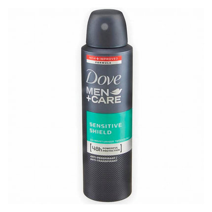 Dove Desodorante En Spray Men+Care Sensitive Shield Para Hombres Antitranspirante 1/4 Tecnología Hidratante 48H De Total Protección. Contenido Neto 15