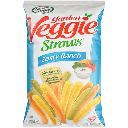 Veggie Straws Zesty Ranch Vegetable and Potato Snack 28Gr