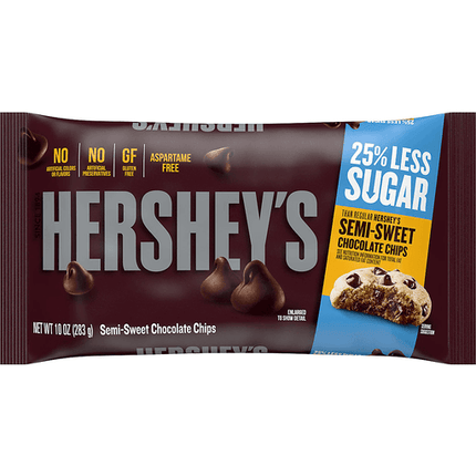 HERSHEY SSemi Sweet Chocolate Baking ChipsGluten FreeAspartame Free10 ozBag