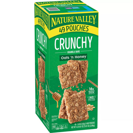 Nature Valley Crunchy Granola Bar, Oats N Honey, 1.49 Oz, 49-Count