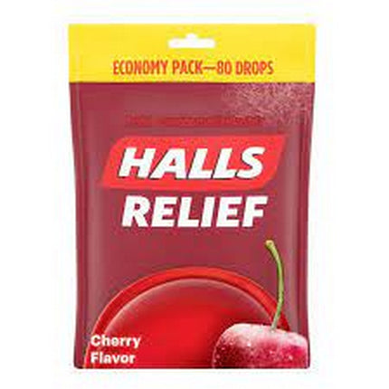 HALLS Relief Cherry Cough Drops  Economy Pack  80 Drops