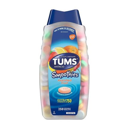 Product of Tums Smoothies Assorted Fruit Flavor Chewable Tablets, 250 ct. -