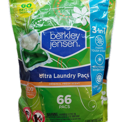 Berkley Jensen Ultra Laundry Pacs Original Fresh Scent 66 szt. - Uniwersalne kapsulki do prania