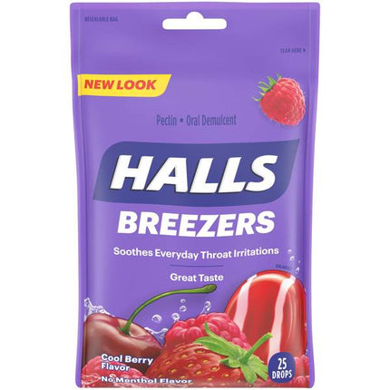 HALLS Breezers Cool Berry Drops, 25 drops