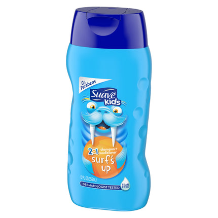 Suave Shampoo Y Acondicionador Kids Surf S Up 2 En 1 Dermatologicamente Probados Libre De Lágrimas. Contenido Neto 355Ml.