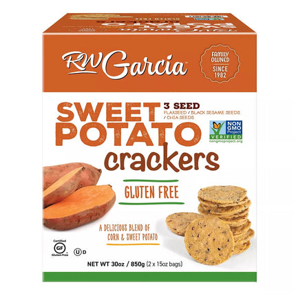 RW Garcia 3 Seed Sweet Potato Crackers Gluten Free - 850 g