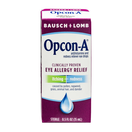 Opcon-A? Eye Allergy Relief Drops?Antihistamine and Redness Reliever Eye Drops?from Bausch + Lomb ?0.5 FL OZ (15 mL)