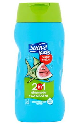 Suave Kiss. Shampoo + Acondicionador 2 En 1 Watermelon Hipoalergénico. Contenido Neto 355Ml.