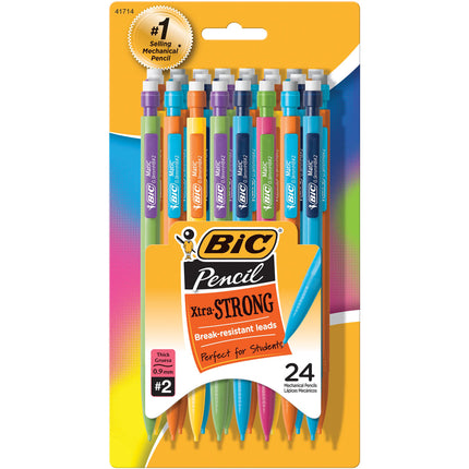 BIC Xtra-Strong Thick Lead Mechanical Pencil, Black, Thick Point (0.9mm), 24-Count