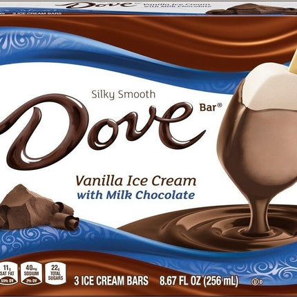 Dove Vanilla Ice Cream with Milk Chocolate Bar 3 Count