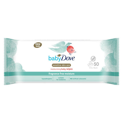 Dove Baby Wipes Sensitive Moisture Fragance Free 50 Wipes