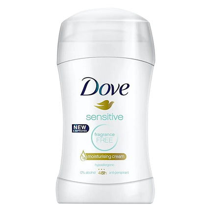 Dove sensitive fragance free hypoallergenic antiperspirant 40g