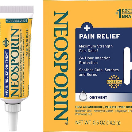 Neosporin first aid antibiotic pain relieving ointment 0.50 Oz