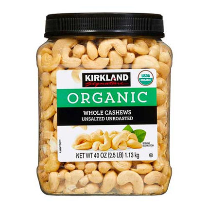 Kirkland Organic Whole Cashews -  40 oz.