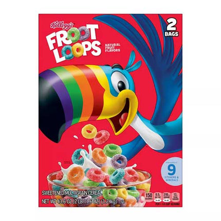 KelloggS? Froot Loops?Cereal 2 Bags 43.6 Oz