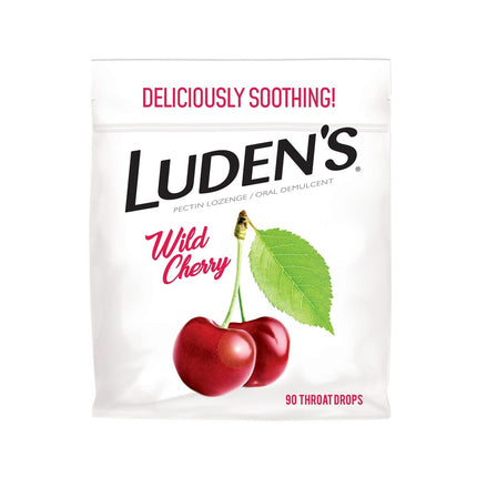 Ludens Wild Cherry Cough Throat Drops  Soothes Your Throat & Tastes Great  90 Drops  1 Bag