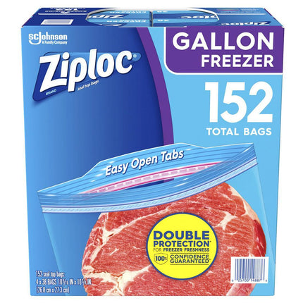 Ziploc Freezer Gallon 152 Count 4Unid