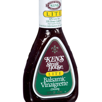 Kens Steak House Lite Balsamic Vinaigrette Salad Dressing, 16 fl. oz.