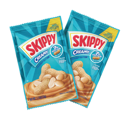 Skippy Creamy 32 Individual peanut butter squeeze 1.15 Oz