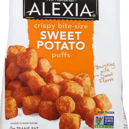 Alexia Crispy Bite-Size Sweet Potato Puffs, Non-GMO Ingredients, 20 oz (Frozen)