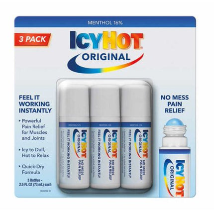 Icy Hot Medicated Max Strength  No-Mess Applicator 2.5Oz - 3 Pk.