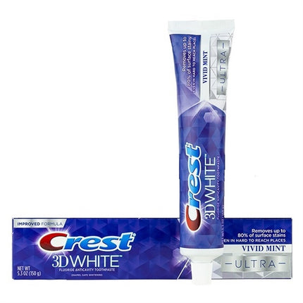 Crest 3D White Ultra Whitening Toothpaste, Vivid Mint, (5.3 Ounce, 5 Pack)