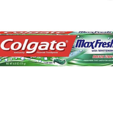 Colgate Max Fresh with whitening breath strips clean mint 6 Oz