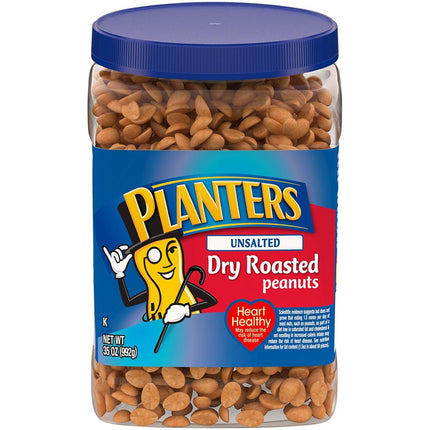 Planters Unsalted Dry Roasted Peanuts 35 ounces.